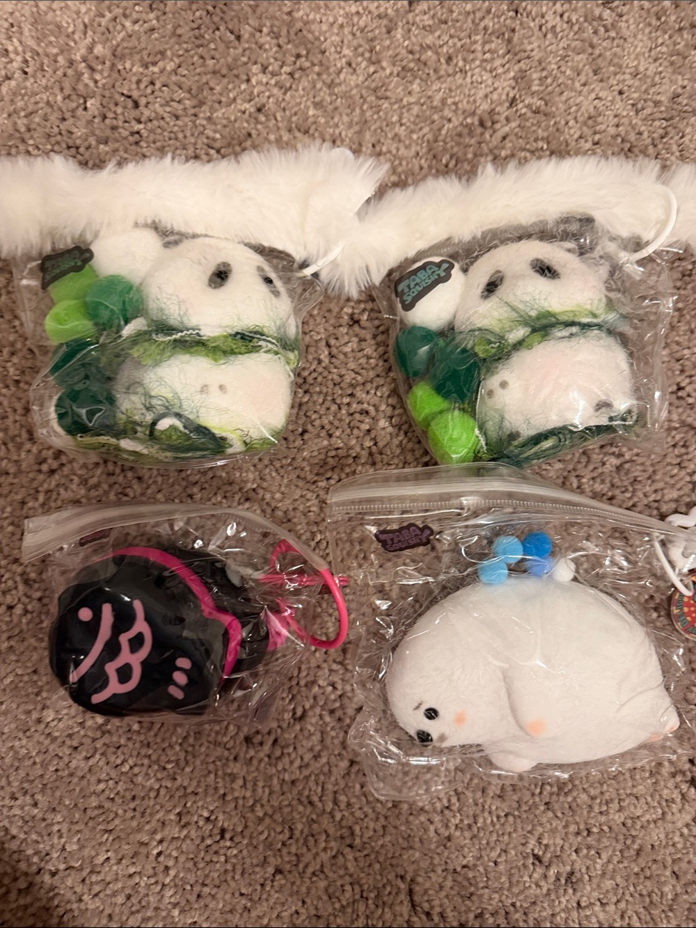 Taba squishy  Keychain Pack - White and Black Colors